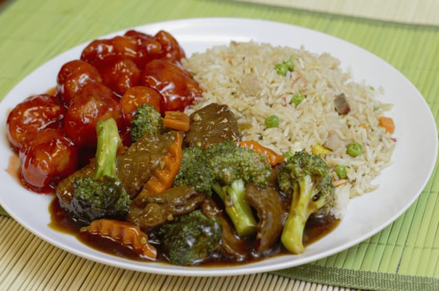 C10. Broccoli Beef Sweet Sour Chicken Combo.